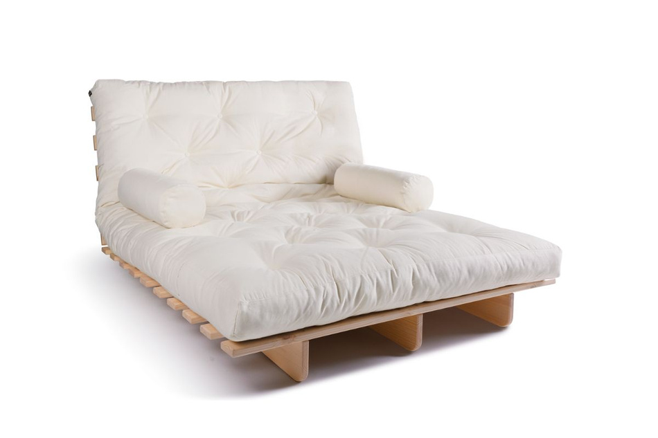 Sofa rozkładana 120x200 - Slim Exclusive Classic - Pascall Futon Ecru