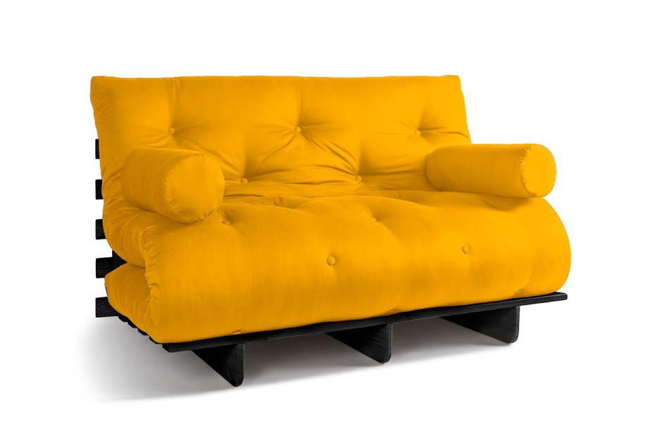 Sofa rozkładana 140x200 - Slim Exclusive Black - Pascall Futon Miodowy
