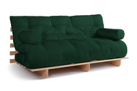 Sofa rozkładana 180x200 - Slim Exclusive Classic - Pascall Futon Butelkowa Zieleń