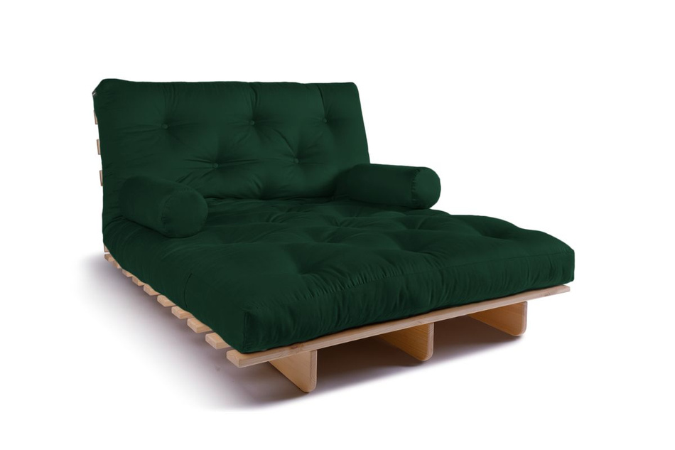 Sofa rozkładana 120x200 - Slim Exclusive Classic - Pascall Futon Butelkowa Zieleń