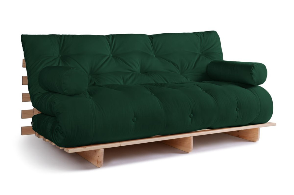 Sofa rozkładana 180x200 - Slim Exclusive Classic - Pascall Futon Butelkowa Zieleń