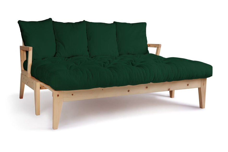 Sofa rozkładana 200 cm - Sakura - Pascall Futon Butelkowa Zieleń