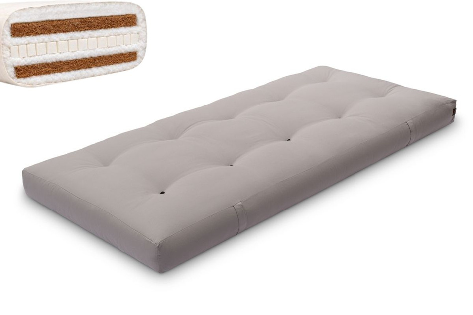 Materac 90x200 naturalny z lateksem i 2x kokosem - Futon Pascall Comfort Relax Hard Szary