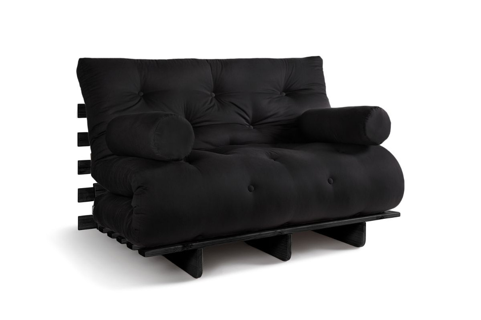 Sofa rozkładana 120x200 - Slim Exclusive Black - Pascall Futon Czarny