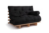 Sofa rozkładana 120x200 - Slim Exclusive Classic - Pascall Futon Czarny