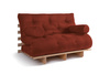 Sofa rozkładana 120x200 - Slim Basic Classic - Pascall Futon Ceglany