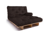 Sofa rozkładana 120x200 - Slim Basic Classic - Pascall Futon Brązowy