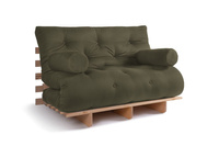 Sofa rozkładana 120x200 - Slim Comfort Classic - Pascall Futon Khaki