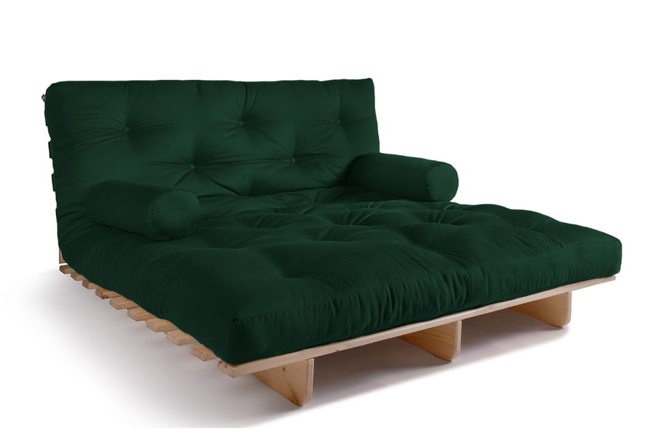 Sofa rozkładana 140x200 - Slim Exclusive Classic - Pascall Futon Butelkowa Zieleń
