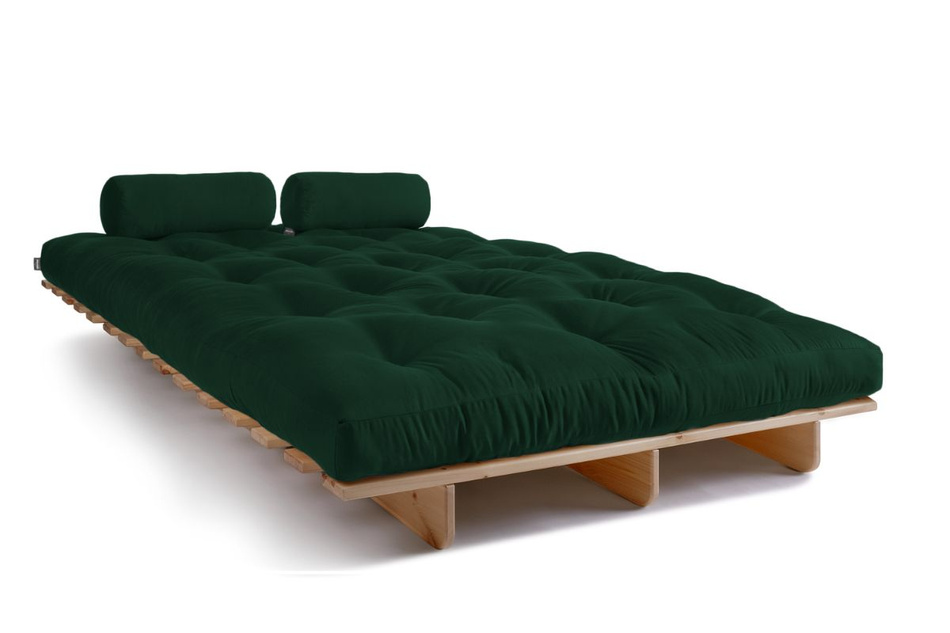 Sofa rozkładana 140x200 - Slim Exclusive Classic - Pascall Futon Butelkowa Zieleń