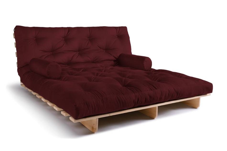 Sofa rozkładana 180x200 - Slim Exclusive Classic - Pascall Futon Bordowy
