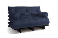 Sofa rozkładana 140x200 - Slim Exclusive Black - Pascall Futon Granatowy