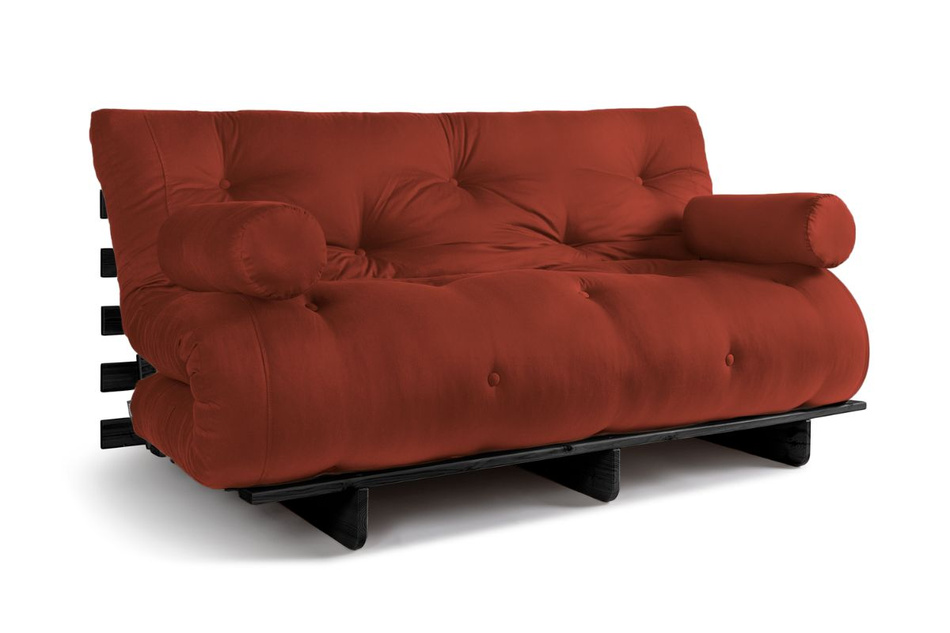 Sofa rozkładana 160x200 - Slim Basic Black - Pascall Futon Ceglany
