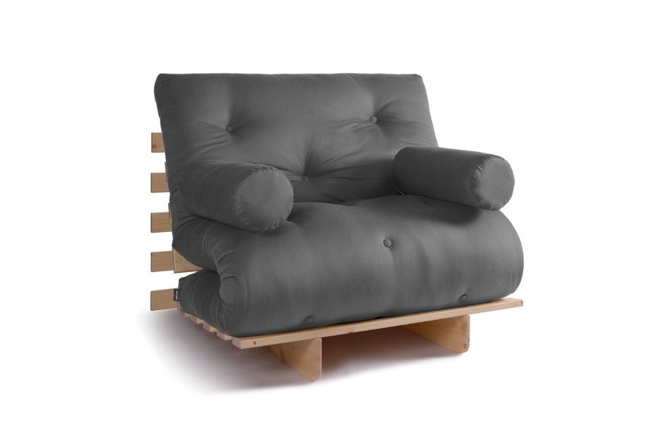 Sofa rozkładana 90x200 - Slim Exclusive Classic - Pascall Futon Szary