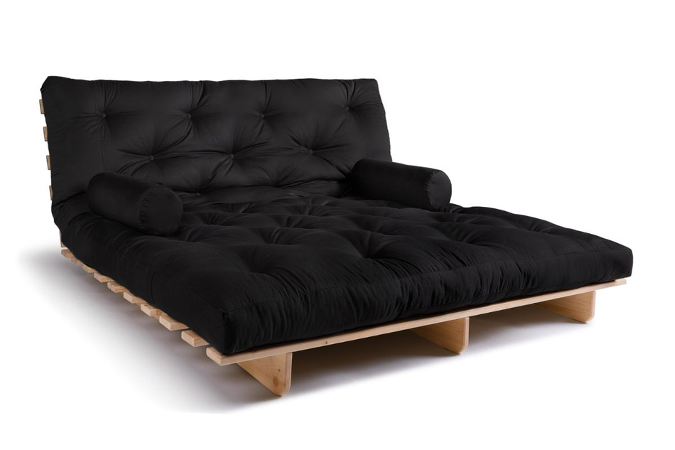 Sofa rozkładana 180x200 - Slim Exclusive Classic - Pascall Futon Czarny