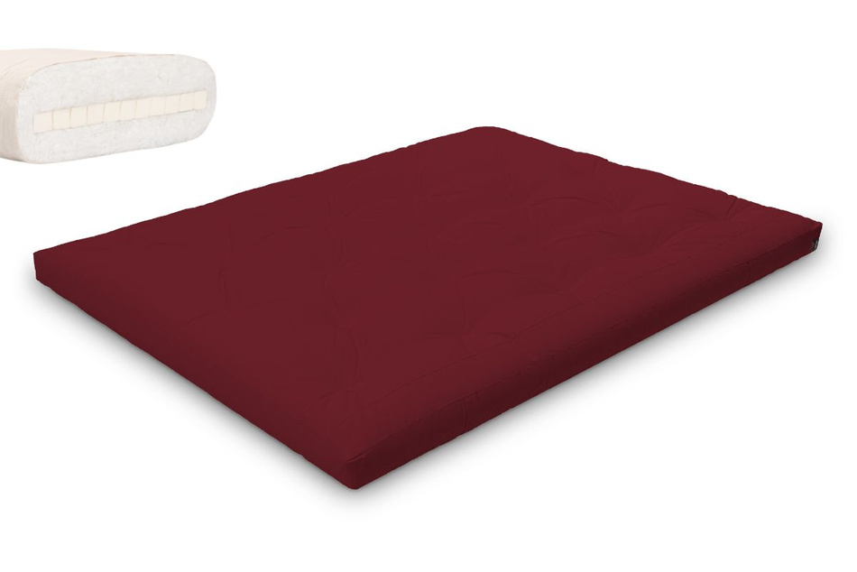 Materac 160x200 naturalny z lateksem - Futon Pascall Slim Latex Bordowy
