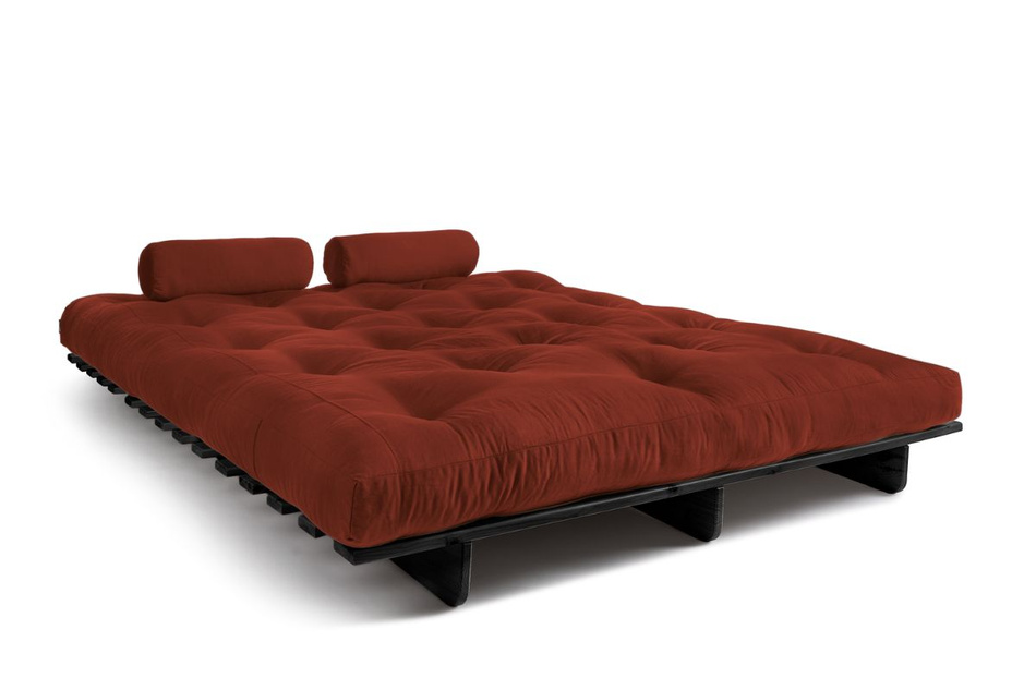 Sofa rozkładana 160x200 - Slim Comfort Black - Pascall Futon Ceglany