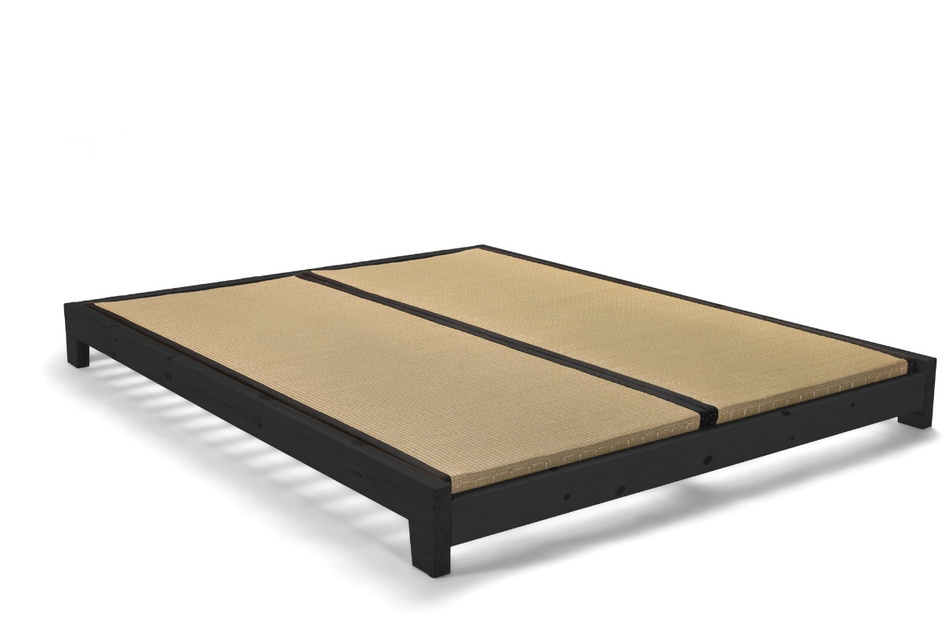 Pascall Łóżko Drewniane 140x200 - Aisha Basic Black Tatami