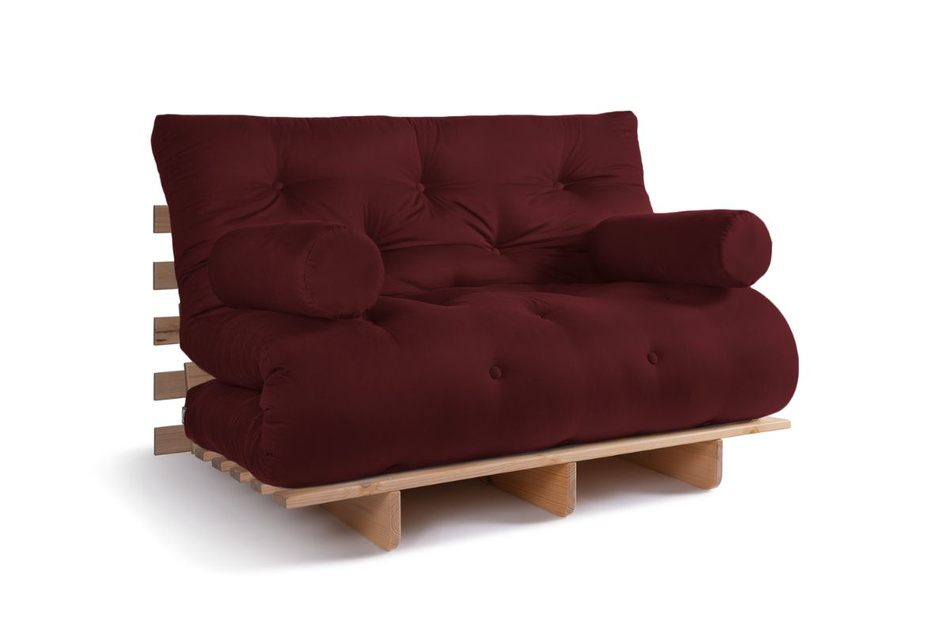 Sofa rozkładana 120x200 - Slim Exclusive Classic - Pascall Futon Bordowy
