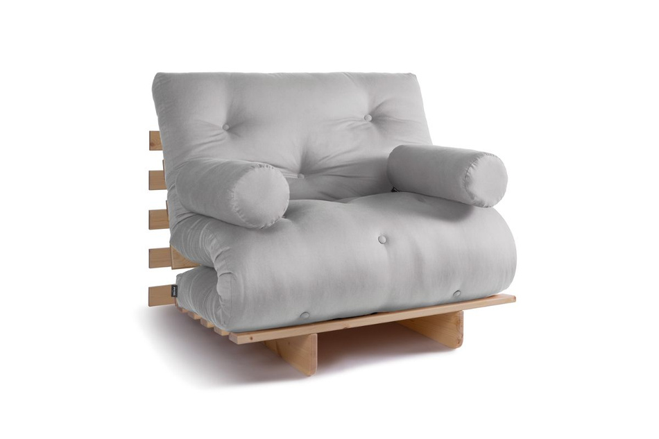 Sofa rozkładana 90x200 - Slim Exclusive Classic - Pascall Futon Gołębi Popiel