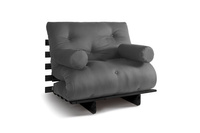Sofa rozkładana 90x200 - Slim Comfort Black - Pascall Futon Szary