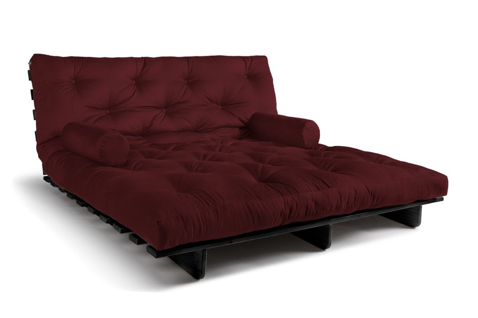 Sofa rozkładana 180x200 - Slim Basic Black - Pascall Futon Bordowy