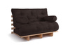 Sofa rozkładana 120x200 - Slim Exclusive Classic - Pascall Futon Brązowy