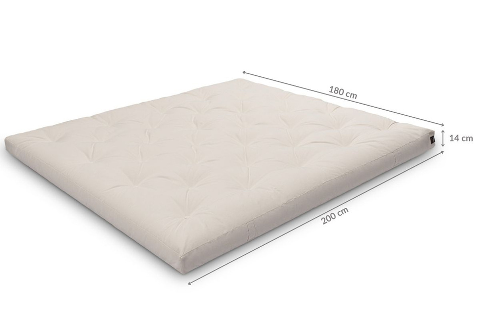 Materac 180x200 naturalny - Futon Pascall Slim Natural Miodowy