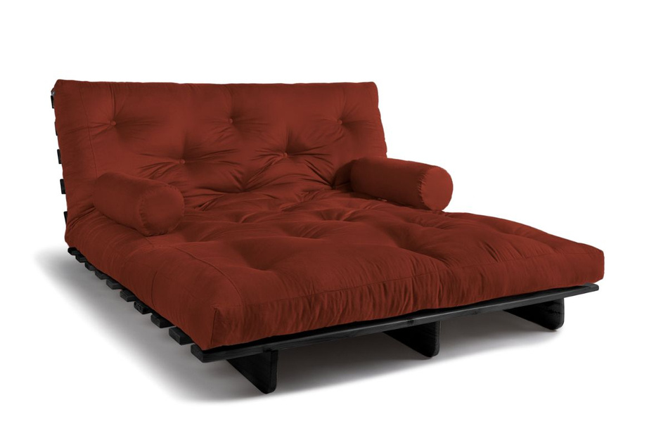 Sofa rozkładana 160x200 - Slim Basic Black - Pascall Futon Ceglany
