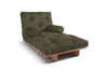 Sofa rozkładana 90x200 - Slim Exclusive Classic - Pascall Futon Khaki