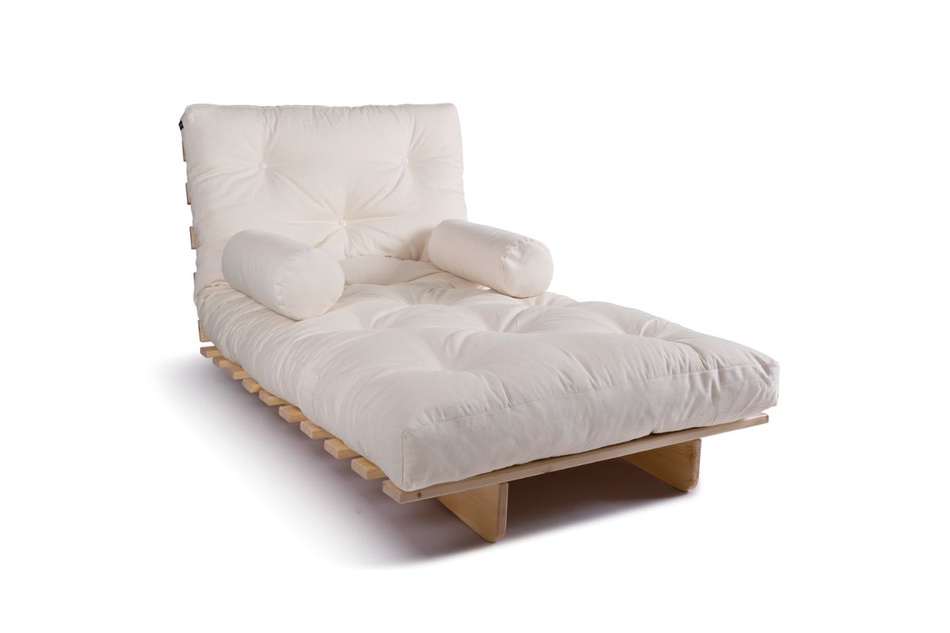 Sofa rozkładana 90x200 - Slim Exclusive Classic - Pascall Futon Ecru
