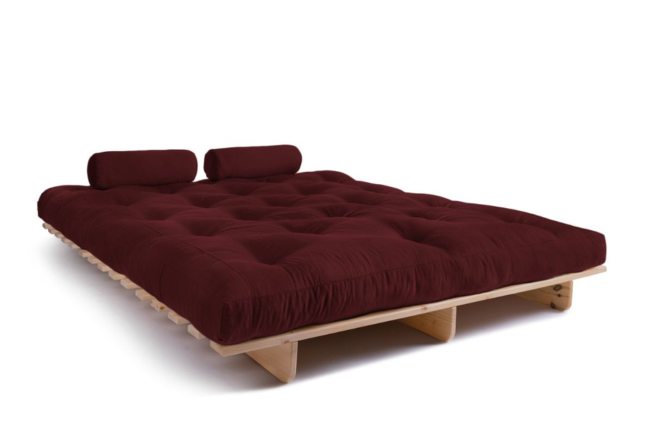 Sofa rozkładana 160x200 - Slim Exclusive Classic - Pascall Futon Bordowy
