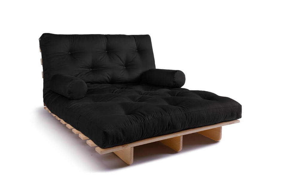 Sofa rozkładana 120x200 - Slim Exclusive Classic - Pascall Futon Czarny