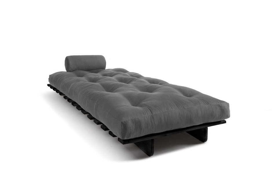 Sofa rozkładana 90x200 - Slim Exclusive Black - Pascall Futon Szary