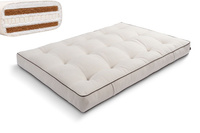 Materac 120x200 naturalny z lateksem i 2x kokosem - Futon Pascall Comfort Relax Hard Kedro Len