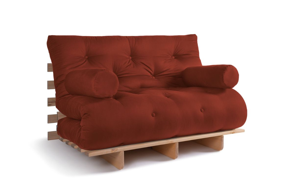 Sofa rozkładana 120x200 - Slim Basic Classic - Pascall Futon Ceglany