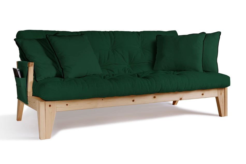 Sofa rozkładana 200 cm - Sakura - Pascall Futon Butelkowa Zieleń