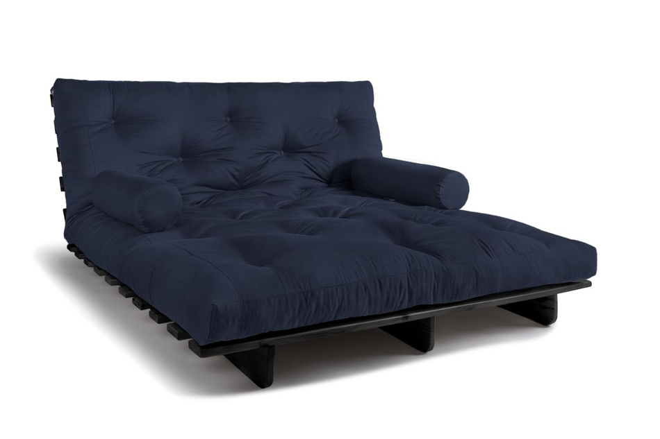 Sofa rozkładana 160x200 - Slim Comfort Black - Pascall Futon Granatowy