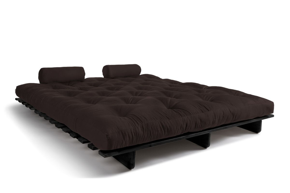 Sofa rozkładana 180x200 - Slim Comfort Black - Pascall Futon Brązowy