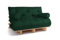 Sofa rozkładana 140x200 - Slim Exclusive Classic - Pascall Futon Butelkowa Zieleń