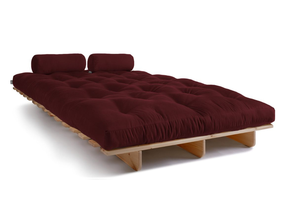 Sofa rozkładana 140x200 - Slim Exclusive Classic - Pascall Futon Bordowy