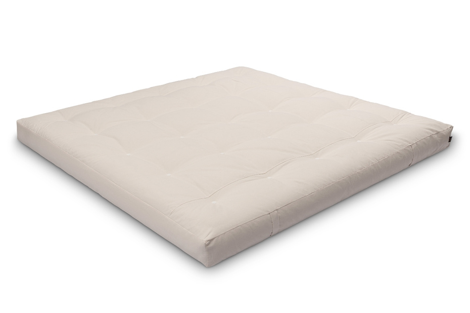 Materac 200x200 naturalny z wełną, kokosem i 2x lateks - Futon Pascall Comfort Wool Ecru